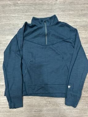 KÜHL Sweatshirt Jacket Lea Pullover Womens S Blue Mock Neck Long Sleeve Raglan